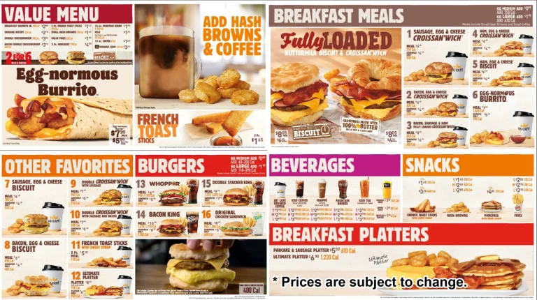 Burger King Menu USA