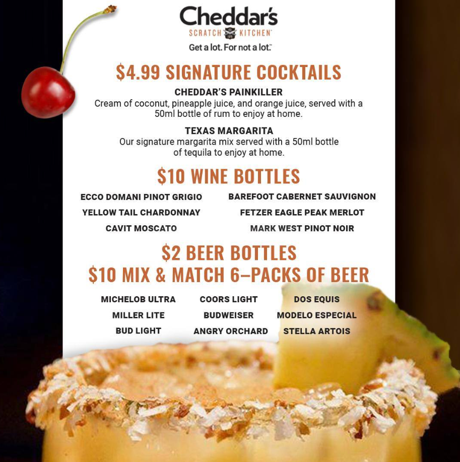 Cheddars Happy Hour Menu Deal USA