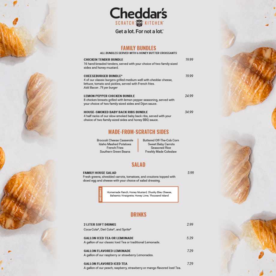 Cheddars Online Offers Menu Deal USA