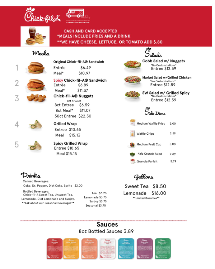 Chick-fil-A Kid’s Meals Menu USA