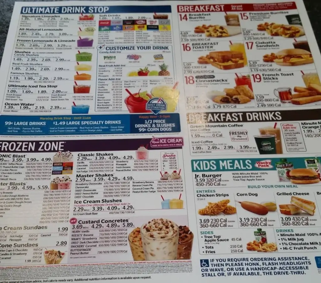 Deals At Sonic Menu USA