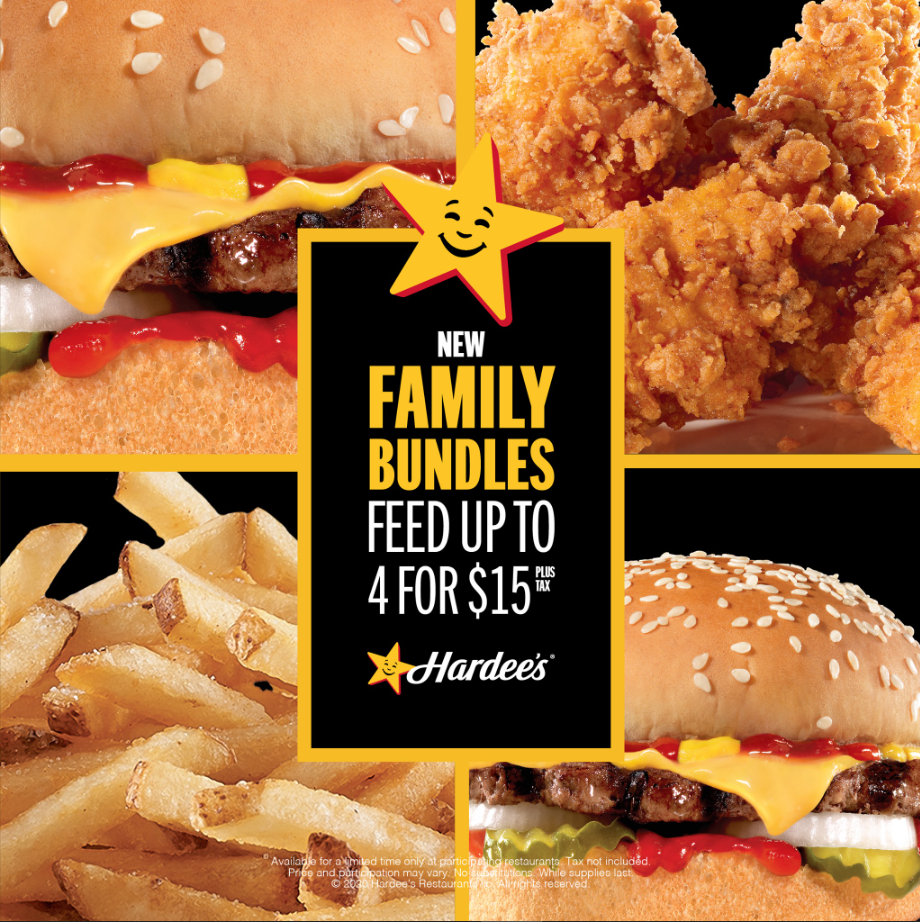 Hardee's Family Meal Deals Menu USA