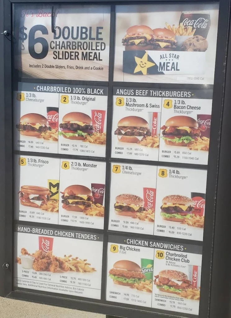 Hardee's Menu With Prices USA