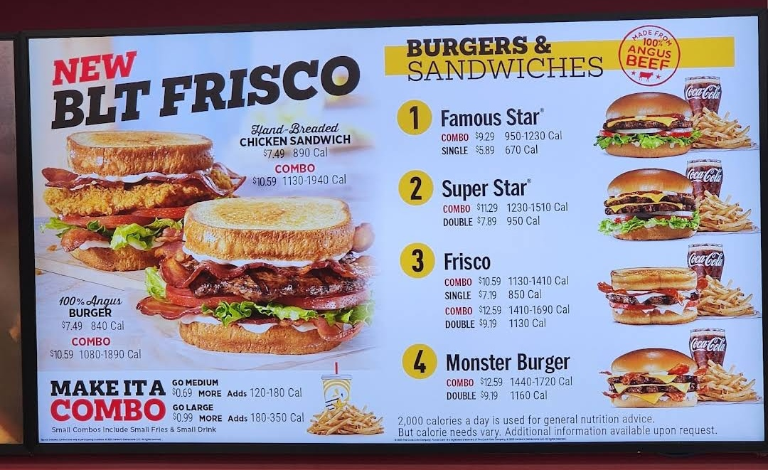 Hardee's Menu USA