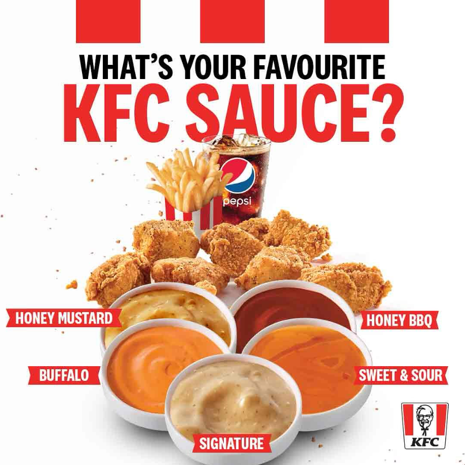 KFC Sauces Menu USA