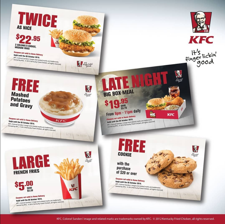 KFC Value Menu Items Deal USA