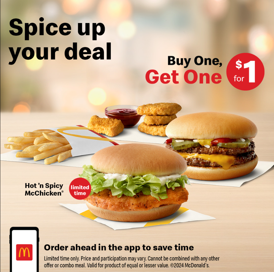 McDonald's Breakfast Individual Items Menu USA