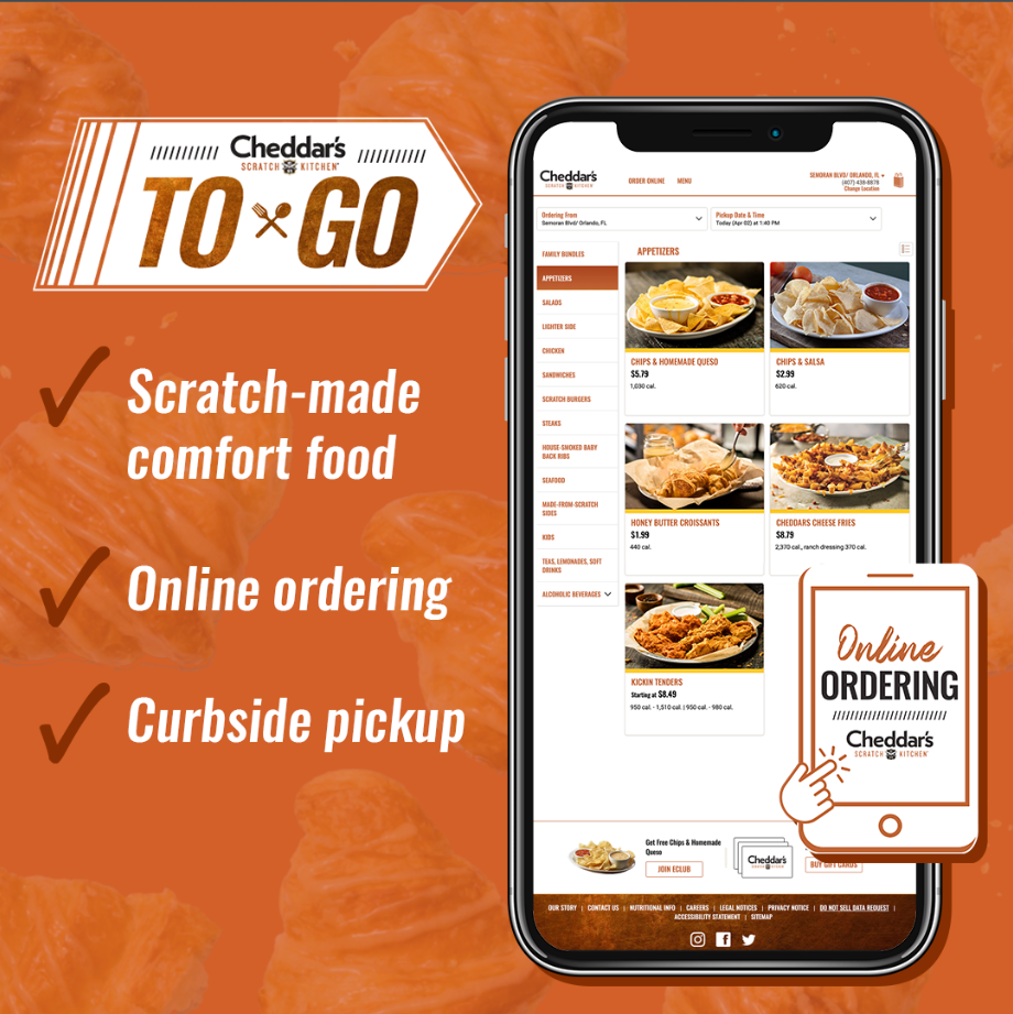 Order Cheddars Menu USA