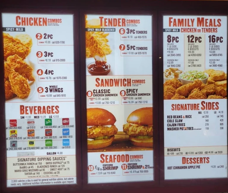 Popeyes Menu With Prices USA