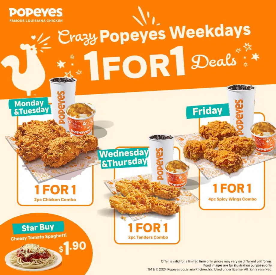 Popeyes Weekly or Monthly Specials Deal USA