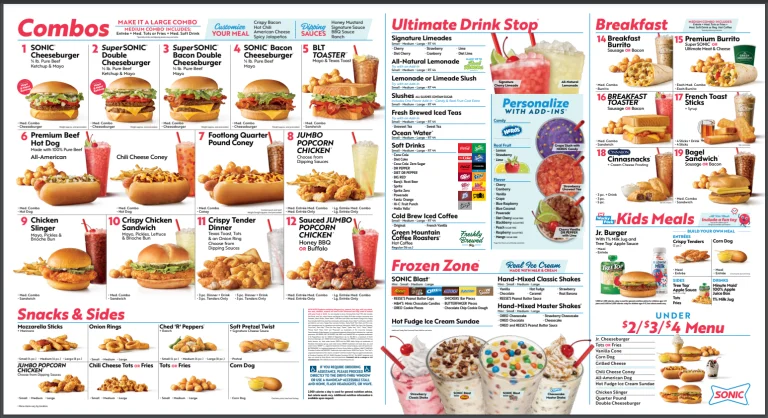 Sonic Menu USA