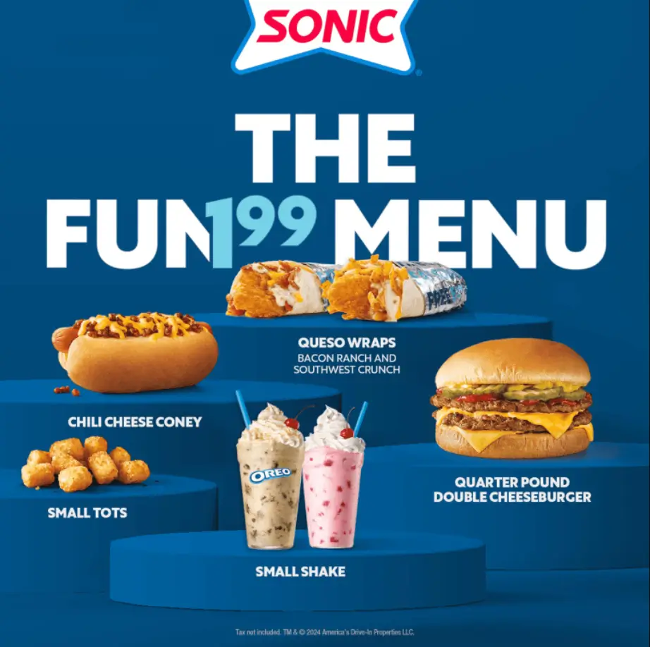 Sonic Most Popular Menu USA