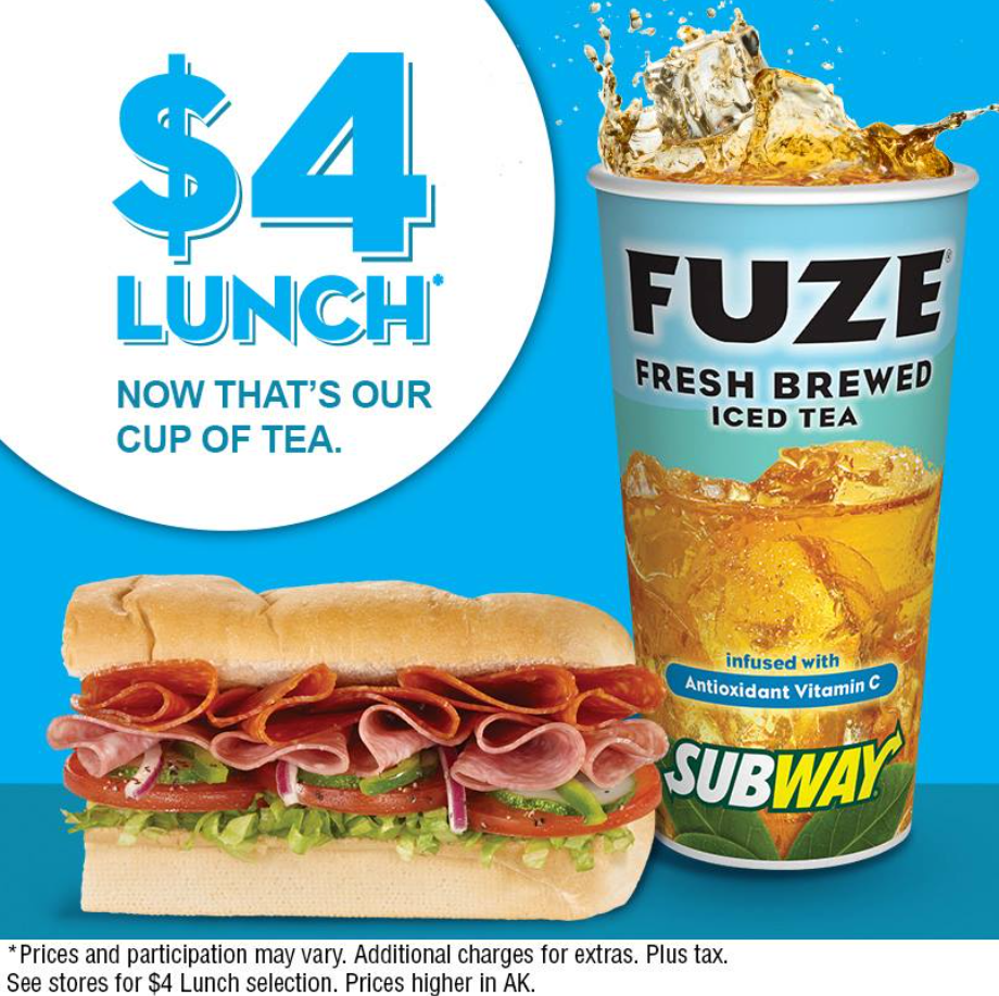 Subway Drinks Menu USA