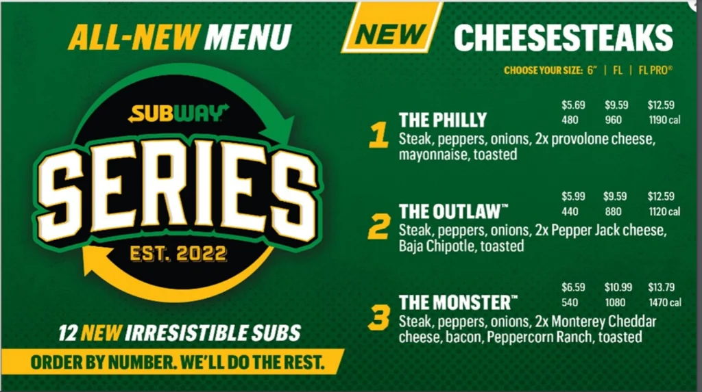 Subway Menu Items USA