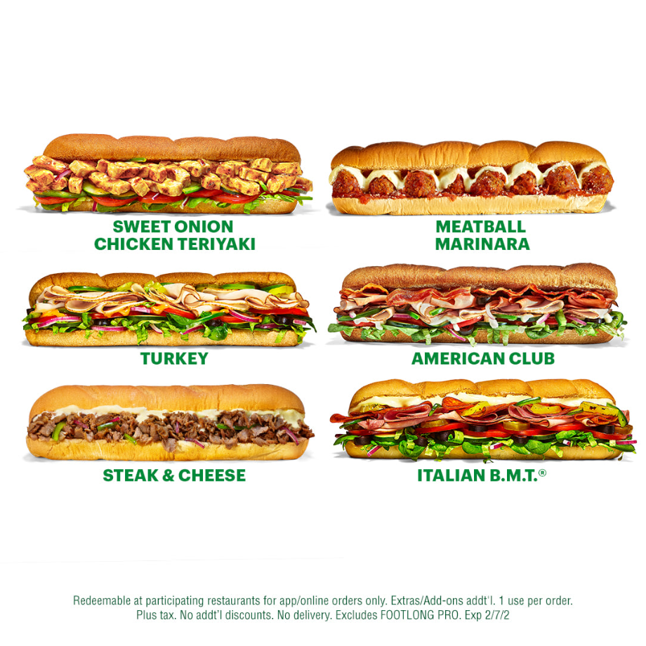 Subway Most Popular Menu USA