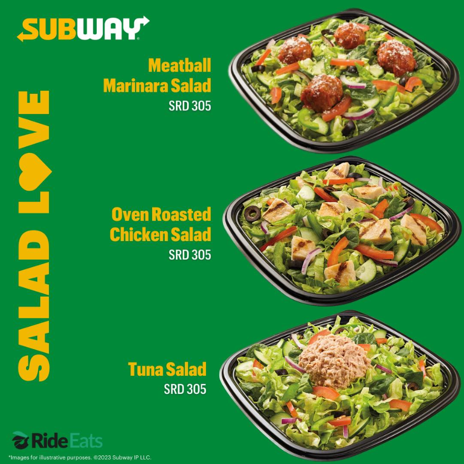 Subway Salads Menu USA