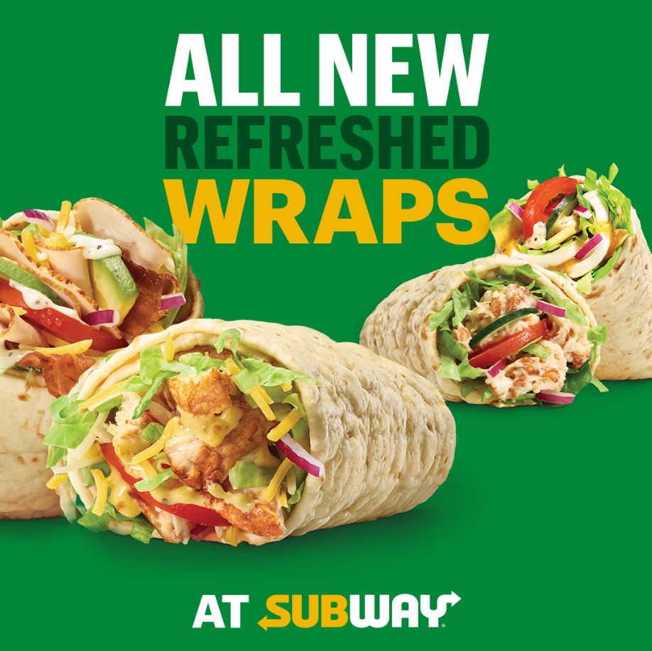 Subway Wraps Menu USA