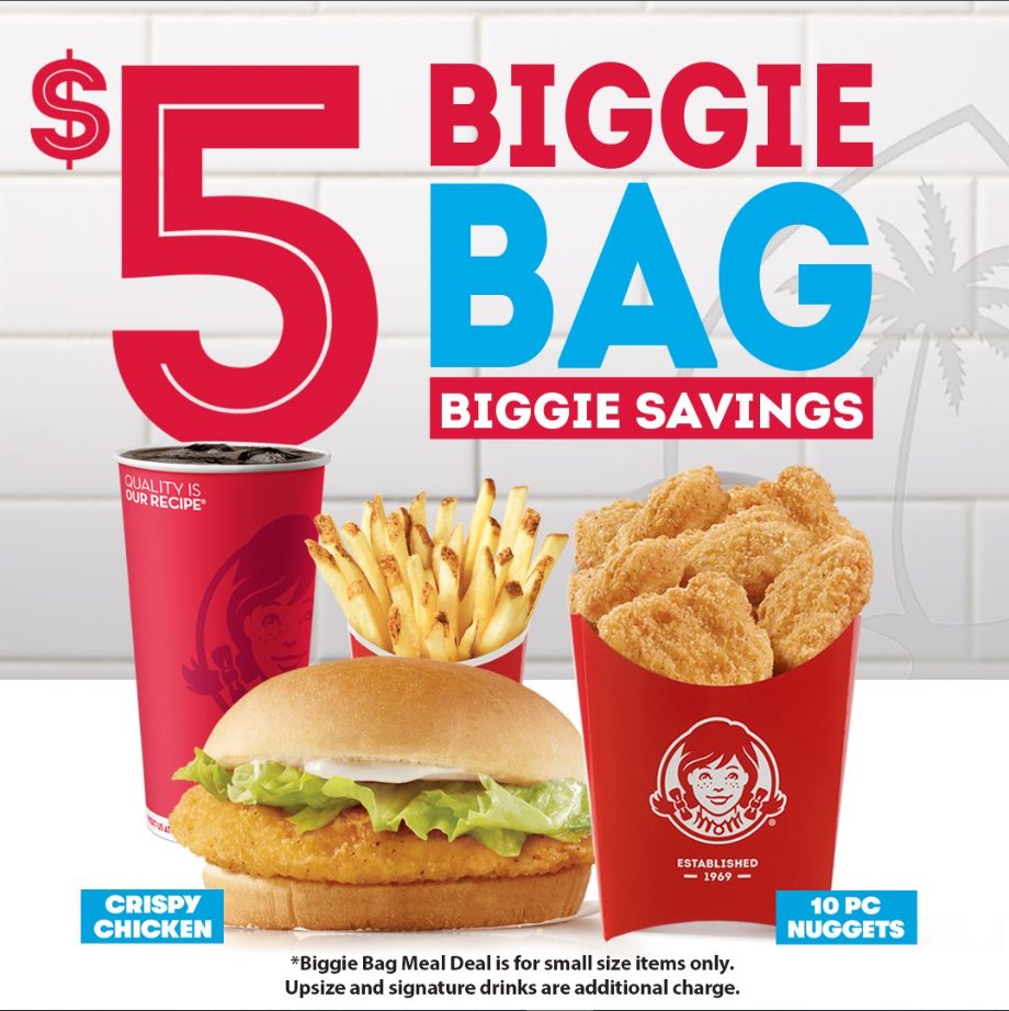 Wendy’s Biggie Deals Menu USA