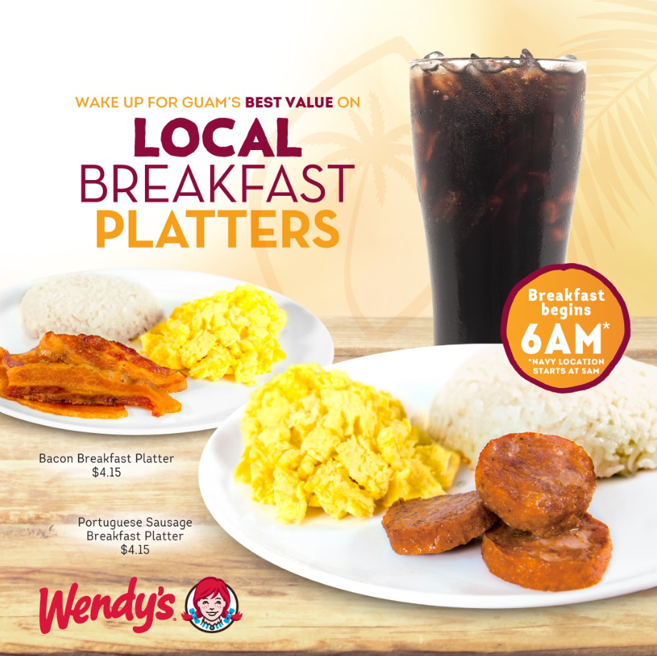 Wendy's Breakfast Deals Menu USA