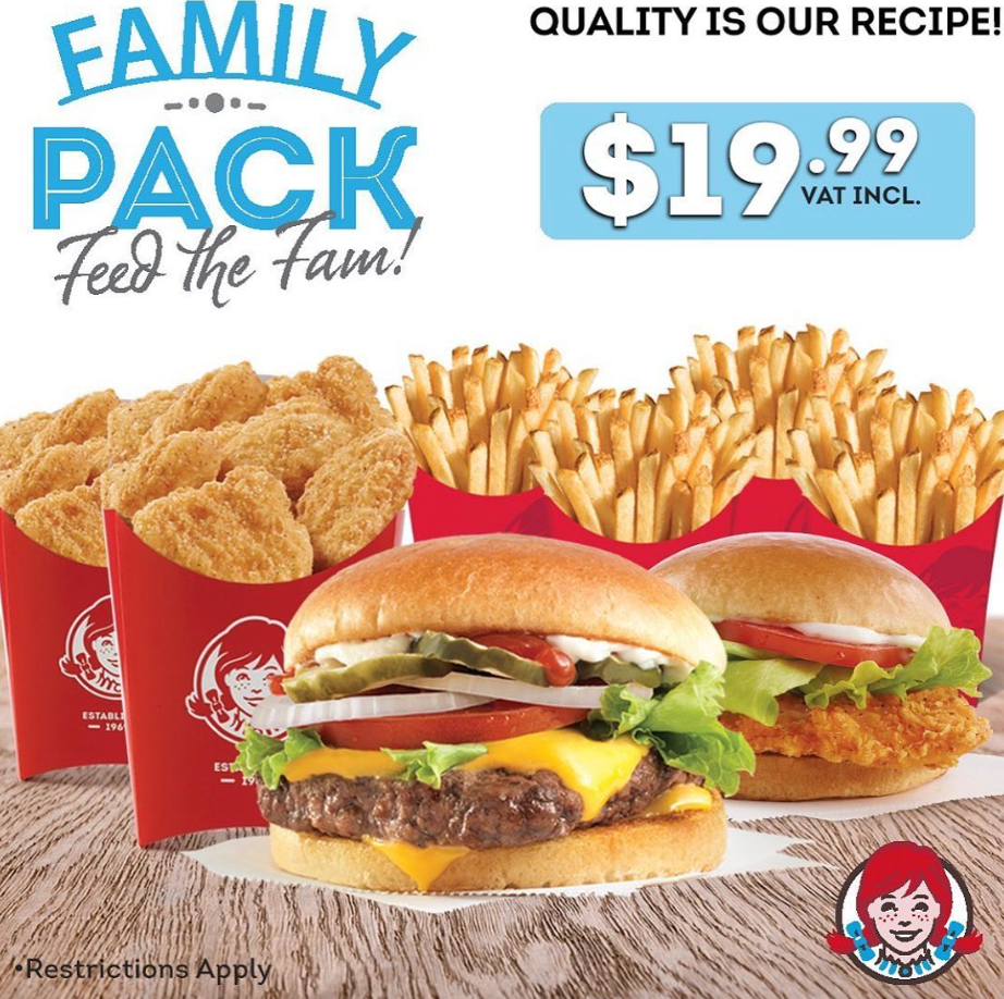 Wendy's Family Bundles Menu Deal USA