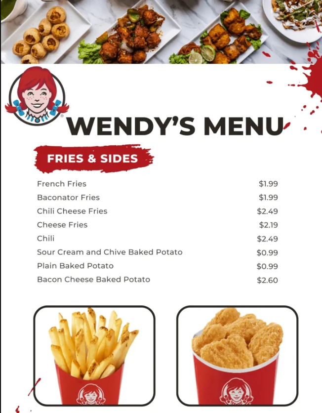 Wendy’s Fries & Sides Menu USA