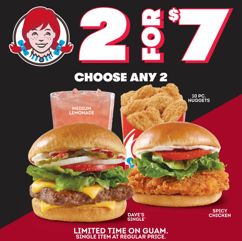 Wendy’s Hamburgers Menu USA