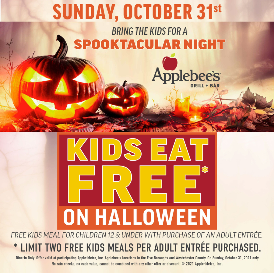 Applebee's Kids Eat Free Menu Deal USA