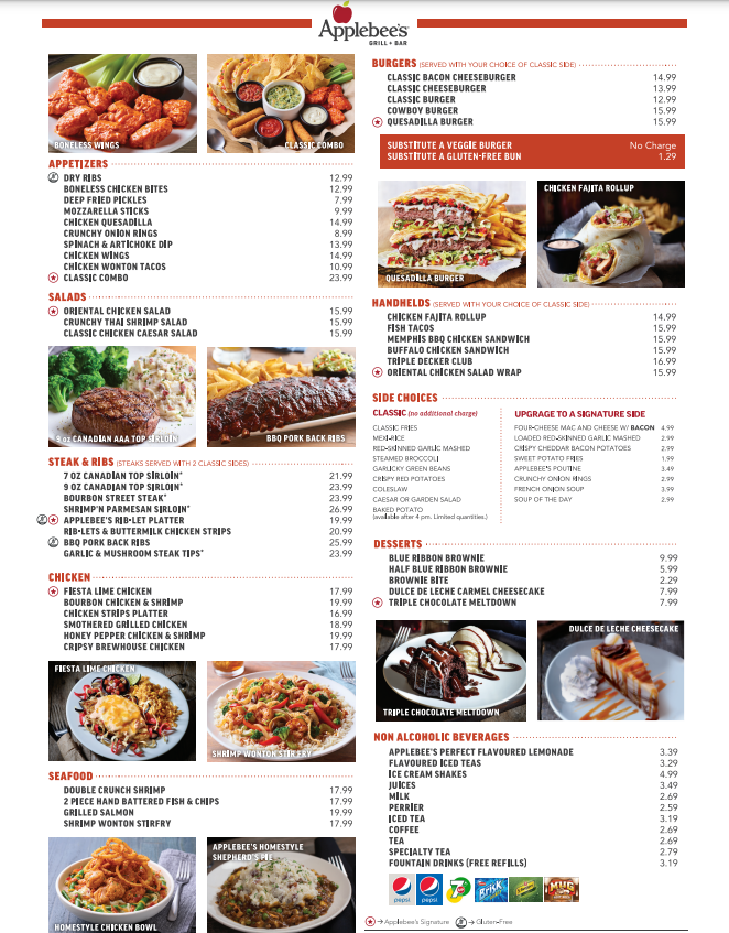 Applebee's Menu USA