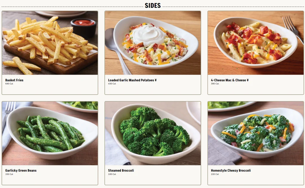 Applebee's Sauces & Sides Menu USA