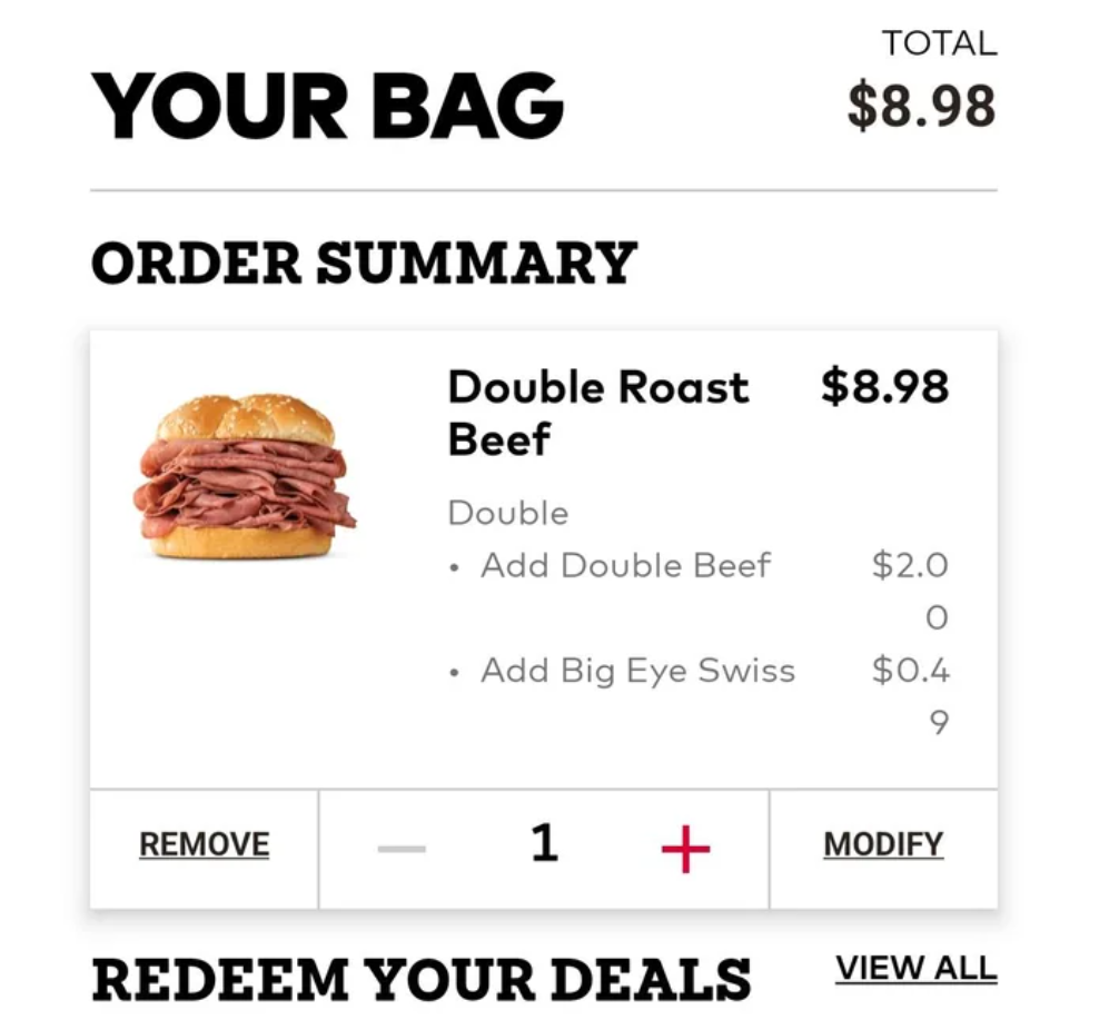 Arby's App Deals Menu USA