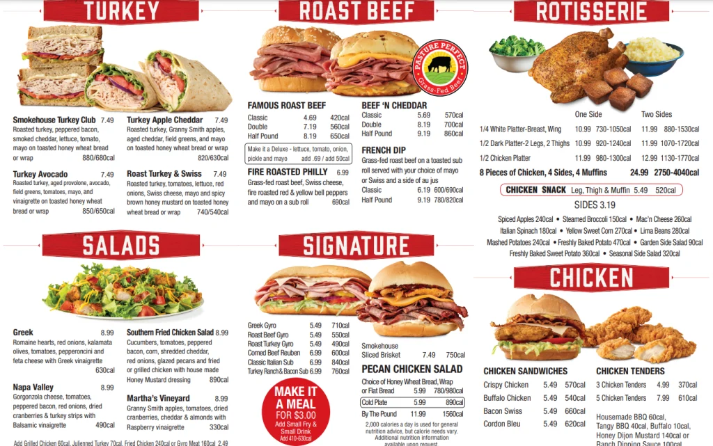 Arby’s Menu With Prices USA