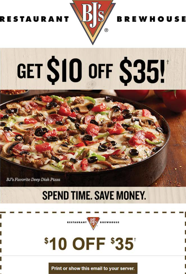 BJ’s Restaurant Carryout and Delivery Specials Menu Deal USA