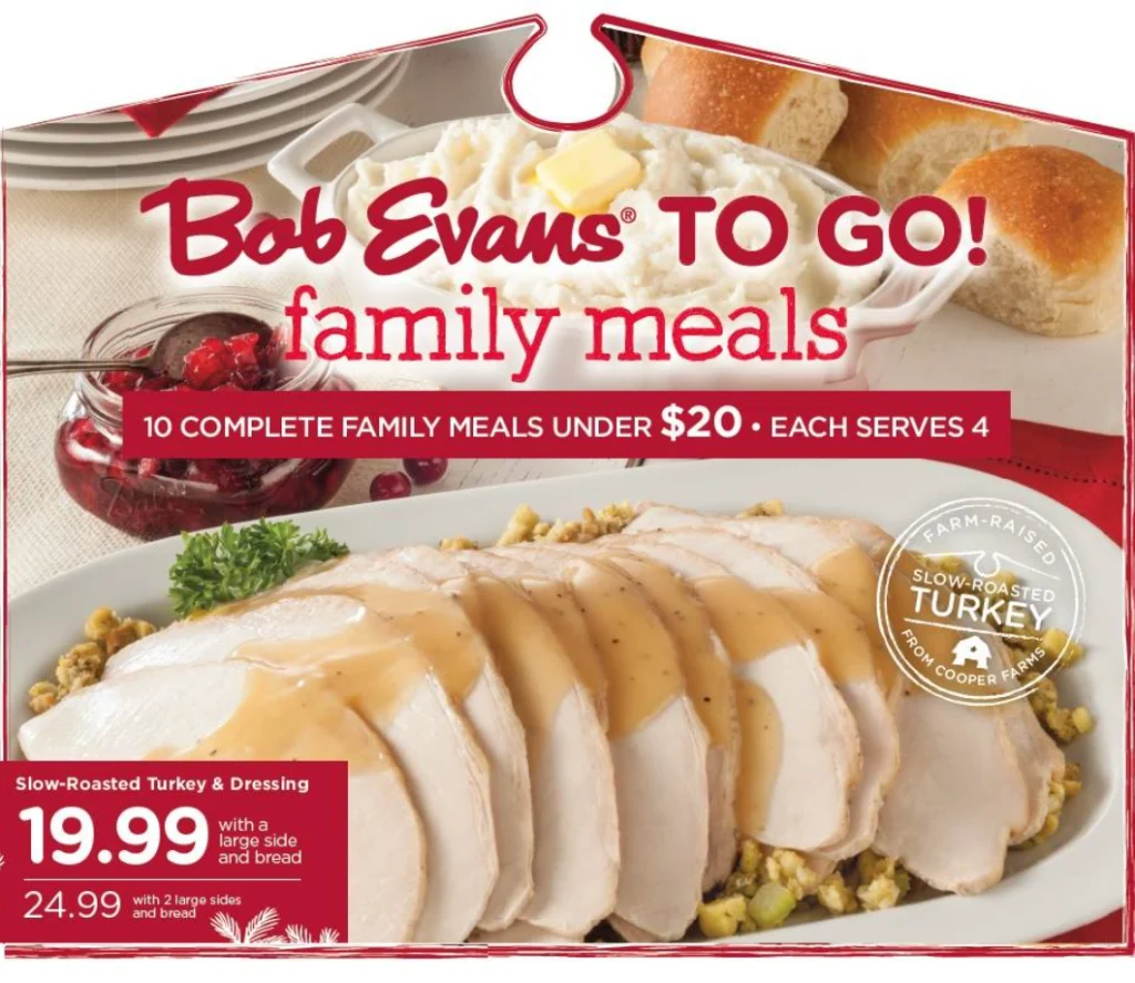 Bob Evans Family Meals To-Go Menu Deal USA