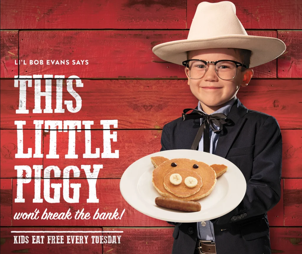 Bob Evans Kids Eat Free Menu Deal USA