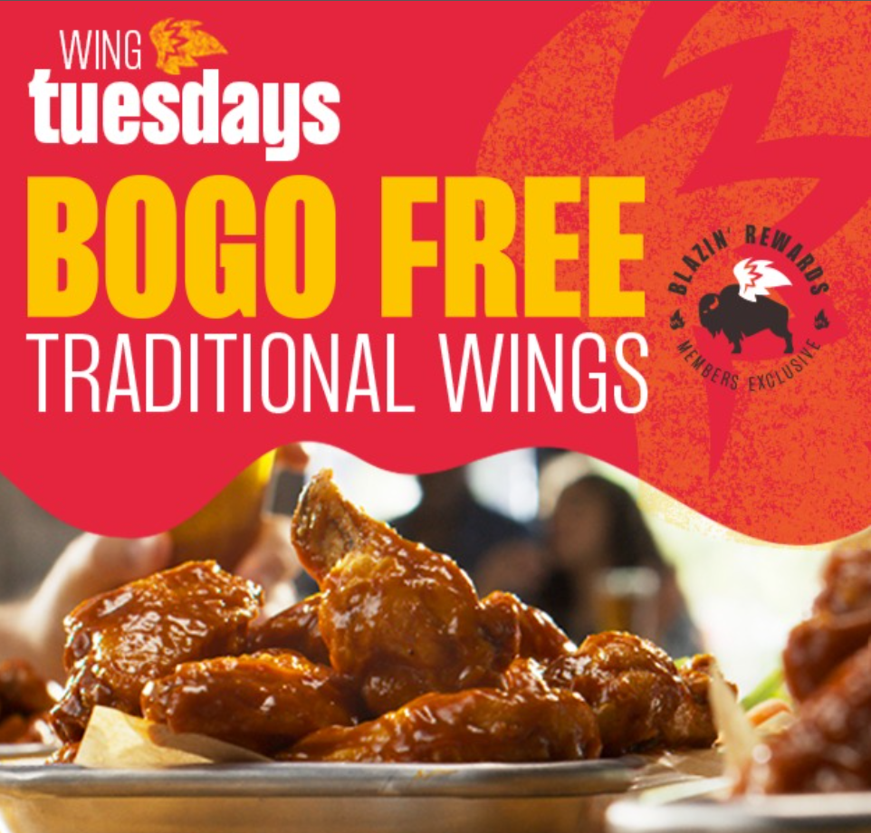 Buffalo Wild Wing Tuesdays Menu Deal USA