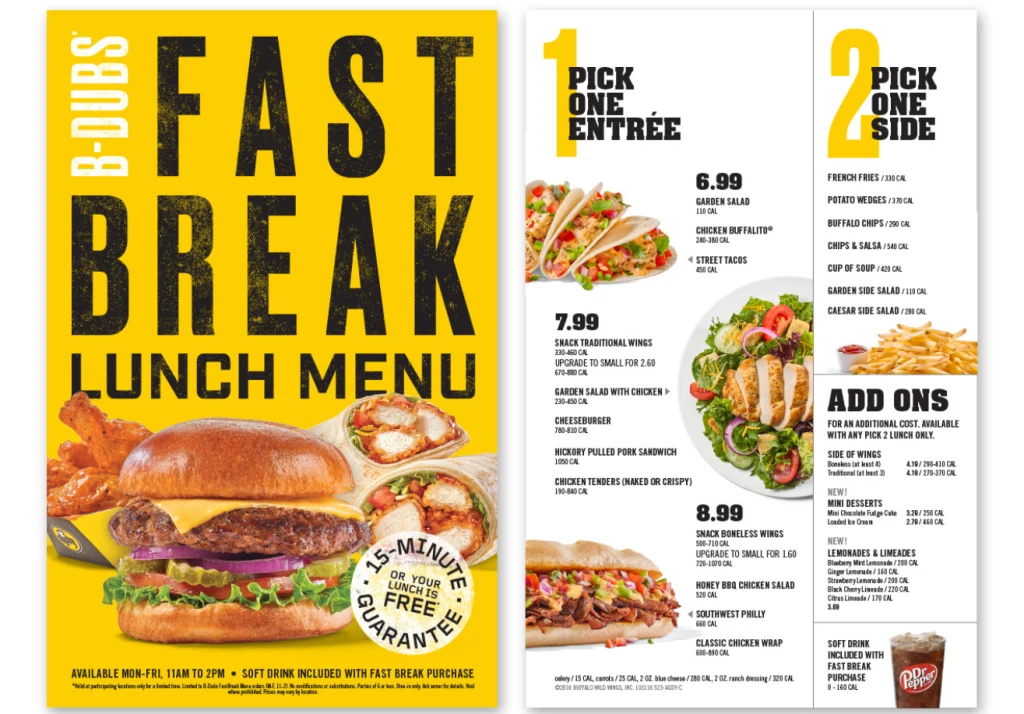 Buffalo Wild Wings Menu Items Prices USA