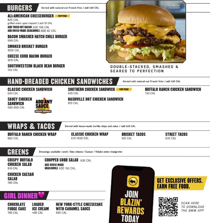 Buffalo Wild Wings Menu Updated Prices USA