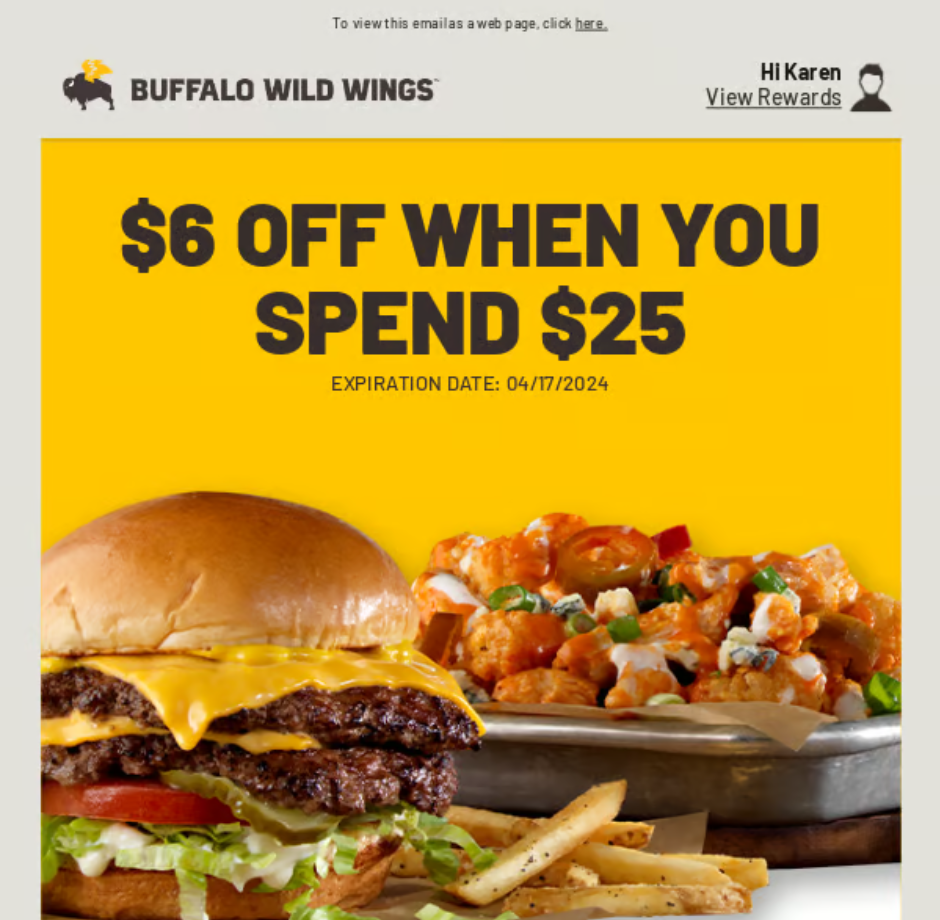 Buffalo Wild Wings Rewards Program Offers Menu Deal USA