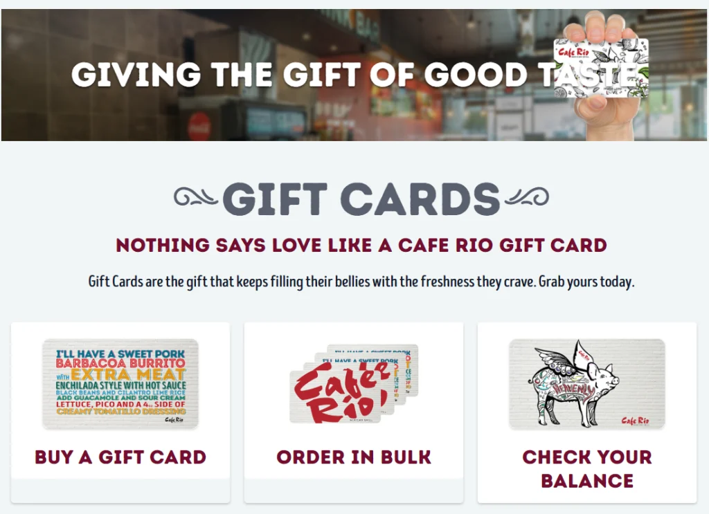 Cafe Rio Gift Cards USA