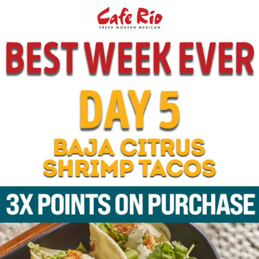 Cafe Rio Seasonal Promotions Menu Deal USA