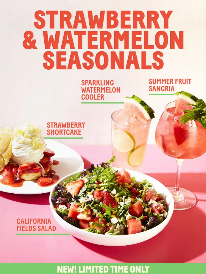 California Pizza Kitchen Seasonal Promotions Menu Deal USA