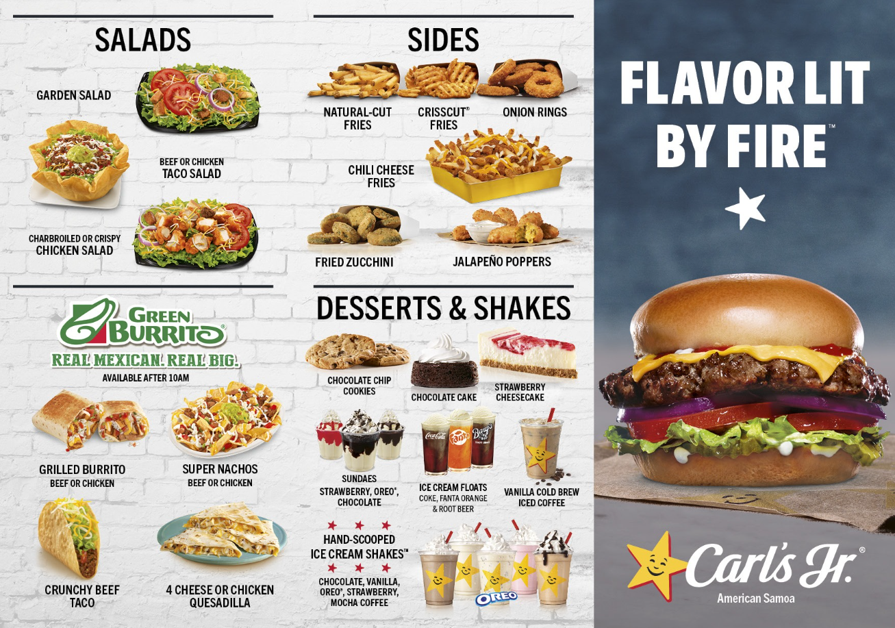 Carl's Jr. Menu USA