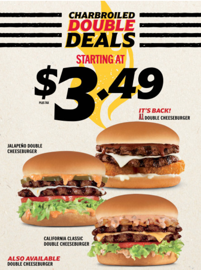 Carl's Jr. Seasonal Promotions Menu Deal USA