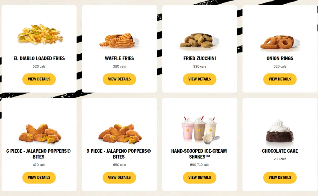 Carl's Jr. Sides & Desserts Menu USA