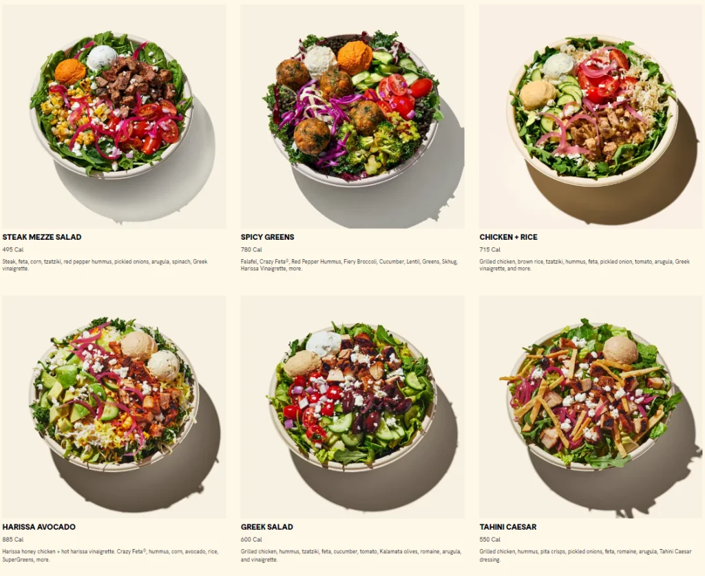 Cava Bowls Menu USA