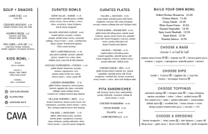 Cava Menu USA