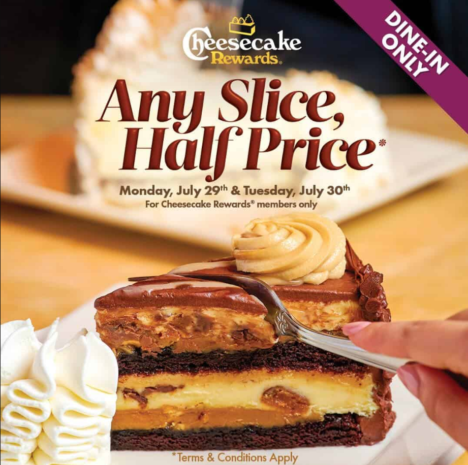 Cheesecake Factory National Cheesecake Day Deal USA