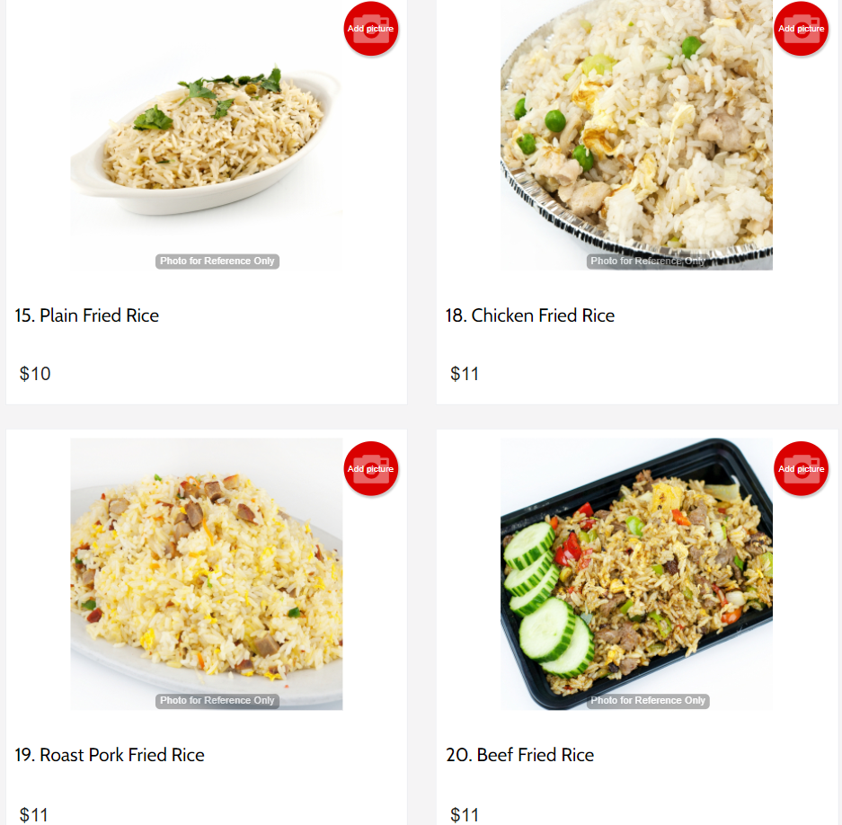 China Wok Egg Fried Rice Menu USA