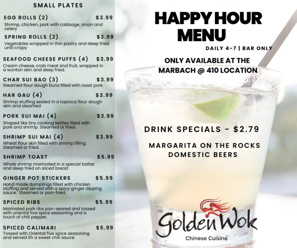 China Wok Happy Hour Menu Deal USA