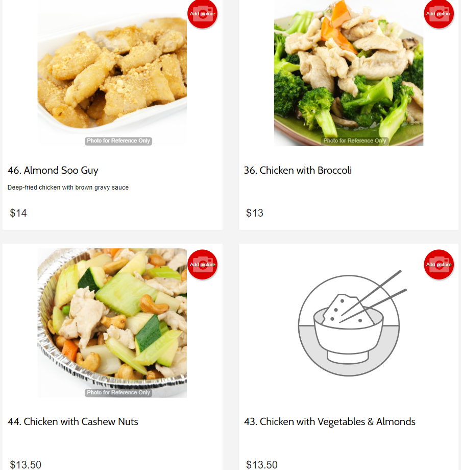 China Wok Poultry Menu USA